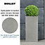 IDEALIST Contemporary Grey Light Concrete Garden Tall Square Planter, Outdoor Plant Pot H60 L27 W27 cm, 44L