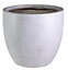IDEALIST Contemporary Grey Marble Light Concrete Egg Garden Round Planter Large, Outdoor Plant Pot D56 H52 cm, 128L