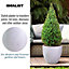 IDEALIST Contemporary Grey Marble Light Concrete Egg Garden Round Planter Large, Outdoor Plant Pot D56 H52 cm, 128L
