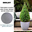 IDEALIST Contemporary Stone Grey Light Concrete Egg Garden Round Planter Large, Outdoor Plant Pot D56 H52 cm, 128L