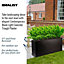 IDEALIST Contemporary Trough Garden Planter, Black Concrete Light Outdoor Large Plant Pot H41 L85 W26 cm, 91L