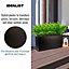 IDEALIST Contemporary Trough Garden Planter, Black Concrete Light Outdoor Large Plant Pot H41 L85 W26 cm, 91L