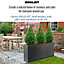 IDEALIST Contemporary Trough Garden Planter, Faux Lead Dark Grey Concrete Light Outdoor Large Plant Pot H51.5 L100 W36 cm, 185L
