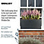 IDEALIST Contemporary Trough Garden Planter, Faux Lead Dark Grey Concrete Light Outdoor Plant Pot H20.5 L50 W20 cm, 21L