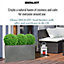 IDEALIST Contemporary Trough Garden Planter, Grey Concrete Light Outdoor Large Plant Pot H30 L65 W19 cm, 37L