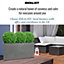 IDEALIST Contemporary Trough Garden Planter, Grey Concrete Light Outdoor Large Plant Pot H51.5 L100 W36 cm, 185L