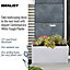 IDEALIST Contemporary Trough Garden Planter, White Concrete Light Outdoor Large Plant Pot H41 L85 W26 cm, 91L