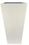 IDEALIST Contemporary White Light Concrete Garden Tall Planter, Outdoor Plant Pot with Tapered Shape H50.5 L24.5 W24.5 cm, 30L