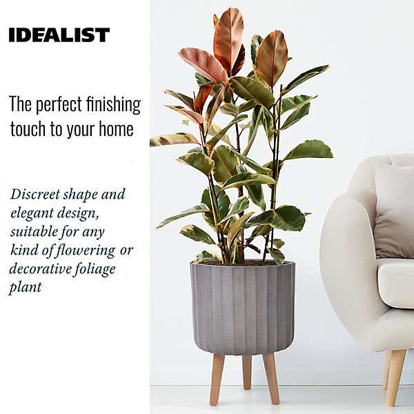 IDEALIST™ (Dia) 26cm Taupe Reinforced Stone Flower Pot IDEALIST™ (Dia) 26cm Taupe Reinforced Stone Flower Pot