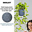 IDEALIST Diamond Style Grey Planter Table, Round Indoor Plant Pot Also Can Be Used as Hanging Planters D17.5 H17.5 cm, 4.2L