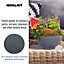 IDEALIST Dish Style Smooth Dark Grey Garden Bowl Planter, Outdoor Plant Pot D35.5 H16 cm, 16L