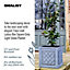 IDEALIST Faux Lead Lattice Flower Box Square Garden Planter, Grey Light Stone Outdoor Plant Pot W30 H30 L30 cm, 27L