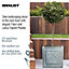 IDEALIST Faux Lead Lattice Flower Box Square Garden Planter, Grey Light Stone Outdoor Plant Pot W37 H37 L38 cm, 52L