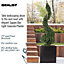 IDEALIST Flower Box Square Garden Planter, Black Light Concrete Outdoor Large Plant Pot H50 L50 W50 cm, 126L