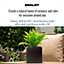 IDEALIST Flower Box Square Garden Planter, Black Light Concrete Outdoor Plant Pot H25 L25 W25 cm, 16L