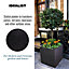 IDEALIST Flower Box Square Garden Planter, Black Terazzo Light Concrete Outdoor Plant Pot H30 L30 W30 cm, 28L