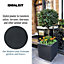 IDEALIST Flower Box Square Garden Planter, Faux Lead Dark Grey Light Concrete Outdoor Large Plant Pot H50 L50 W50 cm, 126L