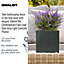 IDEALIST Flower Box Square Garden Planter, Faux Lead Dark Grey Light Concrete Outdoor Plant Pot H25 L25 W25 cm, 16L