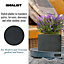 IDEALIST Flower Box Square Garden Planter, Faux Lead Dark Grey Light Concrete Outdoor Plant Pot H25 L25 W25 cm, 16L