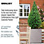 IDEALIST Flower Box Square Garden Planter, Grey Light Concrete Outdoor Large Plant Pot H60 L60 W60 cm, 195L