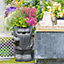 IDEALIST Garden Planter Gnome with Mushrooms Outdoor Plant Pot L23 W22 H39 cm, 7.2L