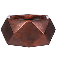 IDEALIST Geometry Style Bronze Bowl Planter, Indoor Plant Pot for Indoor Plants D30 H15 cm, 10L