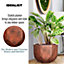 IDEALIST Geometry Style Bronze Round Planter, Indoor Plant Pot for Indoor Plants D23 H17 cm, 7L