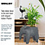 IDEALIST Geometry Style Grey Elephant Planter, Oval Indoor Plant Pot for Indoor Plants L39 W20.5 H34.5 cm, 10.4L
