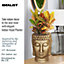 IDEALIST Gold Face Head Buddha Face Planter Table, Oval Indoor Head Plant Pot for Indoor Plants L19 W18 H24 cm, 2.6L
