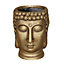 IDEALIST Gold Face Head Buddha Face Planter Table, Oval Indoor Head Plant Pot for Indoor Plants L26.5 W25 H34 cm, 8.4L