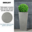 IDEALIST Grey Light Concrete Garden Tall Planter, Outdoor Plant Pot with Tapered Shape H50.5 L24.5 W24.5 cm, 30L