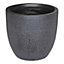 IDEALIST Hammered Stone Black Light Concrete Egg Outdoor Planter D24 H23 cm, 8L