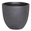 IDEALIST Hammered Stone Black Light Concrete Egg Outdoor Planter D30 H28 cm, 16L