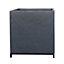 IDEALIST Hammered Stone Style Black Square Indoor Planter on Metal Stand H42 L37 W37 cm, 42.9L