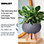 IDEALIST Honeycomb Style Grey Bowl Planter with Legs, Round Indoor Plant Pot Stand for Indoor Plants D36.5 H29 cm, 16L