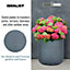 IDEALIST Honeycomb Style Slate Grey Cylinder Garden Round Planter, Outdoor Plant Pot D31 H30.5 cm, 23L
