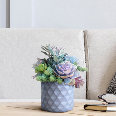 IDEALIST™ Indoor Plant Pot, D13 H17 cm Grey Reinforced Stone Round Planter, Succulent Pot, Hanging Plant Pot