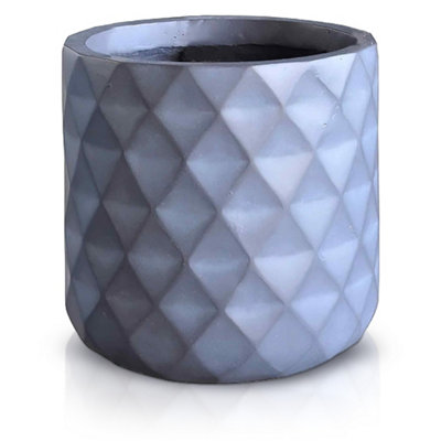 IDEALIST™ Indoor Plant Pot, (Dia) 20cm Grey Reinforced Stone Round Planter Also Can Be Used as Hanging Plant Pot D20 H24 cm