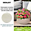 IDEALIST Large Ribbed Beige Light Concrete Garden Bowl Planter, Outdoor Plant Pot H18 D43 cm, 26L