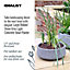 IDEALIST Large Ribbed Stone Grey Light Concrete Garden Bowl Planter, Outdoor Plant Pot H18 D43 cm, 26L