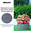 IDEALIST Large Ribbed Stone Grey Light Concrete Garden Bowl Planter, Outdoor Plant Pot H18 D43 cm, 26L
