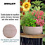 IDEALIST Large Ribbed Taupe Light Concrete Garden Bowl Planter, Outdoor Plant Pot H12 D31 cm, 9L