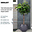 IDEALIST Leaf Embossed Black Ball Planter, Outdoor Plant Pot D50 H38 cm, 52L