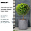 IDEALIST Leaf Embossed Brown Garden Round Planter, Outdoor Plant Pot D37 H37 cm, 40L