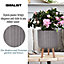 IDEALIST Modern Ribbed Taupe Cylinder Planter with Legs, Round Indoor Plant Pot Stand for Indoor Plants D24 H32 cm, 7.6L