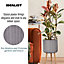 IDEALIST Modern Ribbed Taupe Cylinder Planter with Legs, Round Indoor Plant Pot Stand for Indoor Plants D36 H58 cm, 27.2L