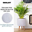 IDEALIST Modern Ribbed White Cylinder Planter with Legs, Round Indoor Plant Pot Stand for Indoor Plants D30 H41 cm, 14.8L