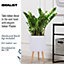 IDEALIST Modern Ribbed White Cylinder Planter with Legs, Round Indoor Plant Pot Stand for Indoor Plants D36 H58 cm, 27.2L