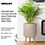 IDEALIST Plaited Style Beige Cylinder Planter with Legs, Round Indoor Plant Pot Stand for Indoor Plants D30 H46 cm, 17.9L