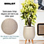 IDEALIST Plaited Style Beige Egg Planter with Legs, Round Indoor Plant Pot Stand for Indoor Plants D32 H43 cm, 22L